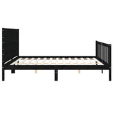 Bed Frame without Mattress Black 200x200 cm Solid Wood Pine