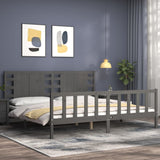 Bed Frame without Mattress Grey 200x200 cm Solid Wood Pine