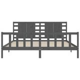 Bed Frame without Mattress Grey 200x200 cm Solid Wood Pine