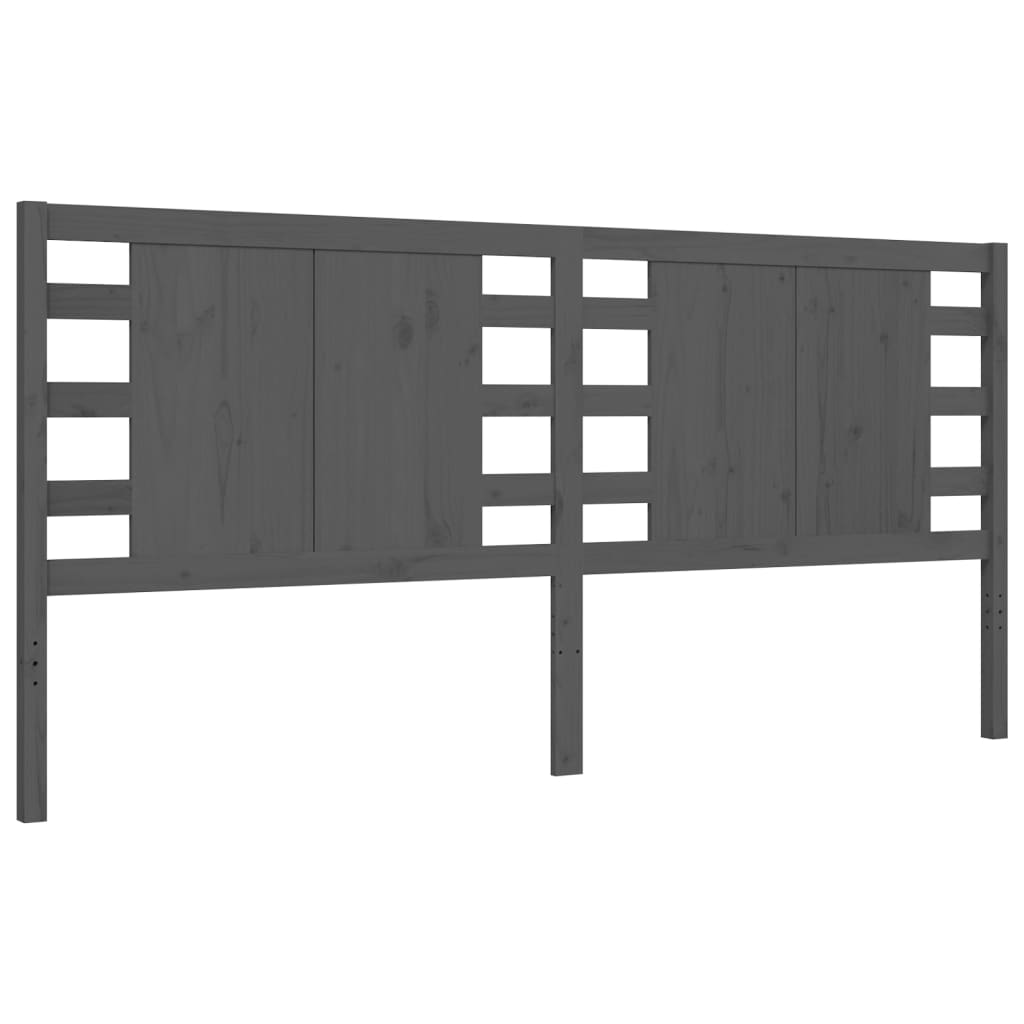 Bed Frame without Mattress Grey 200x200 cm Solid Wood Pine