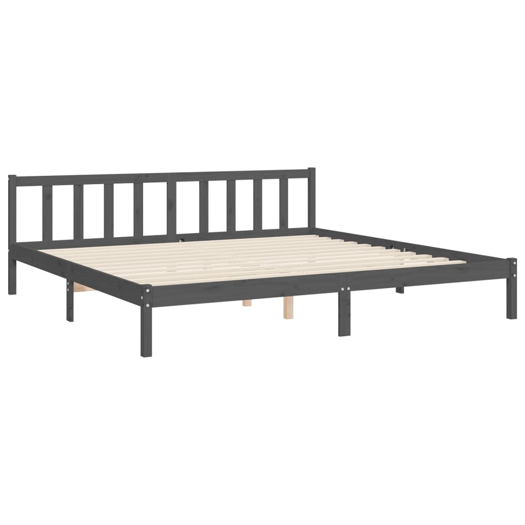 Bed Frame without Mattress Grey 200x200 cm Solid Wood Pine