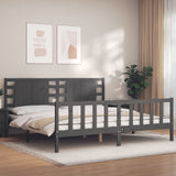 Bed Frame without Mattress Grey 200x200 cm Solid Wood Pine