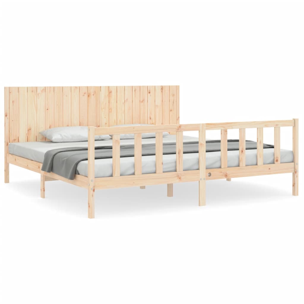 Bed Frame without Mattress 200x200 cm Solid Wood Pine