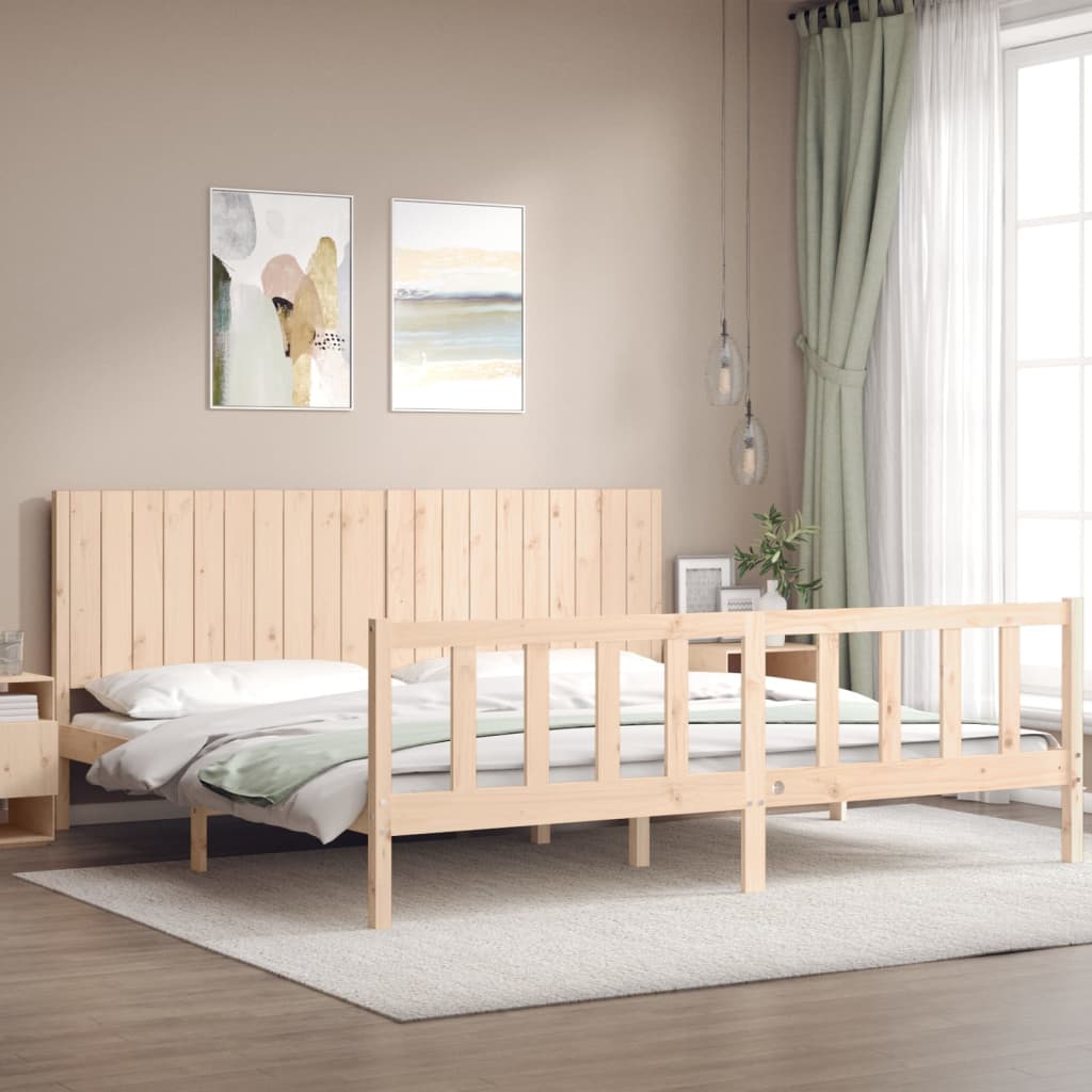 Bed Frame without Mattress 200x200 cm Solid Wood Pine