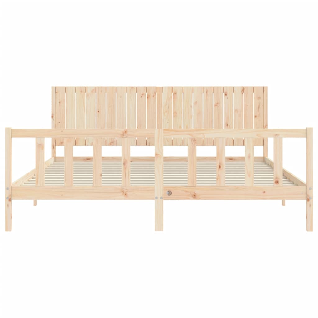 Bed Frame without Mattress 200x200 cm Solid Wood Pine