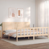 Bed Frame without Mattress 200x200 cm Solid Wood Pine