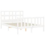 Bed Frame without Mattress White Small Double Solid Wood Pine