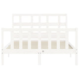 Bed Frame without Mattress White Small Double Solid Wood Pine