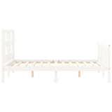 Bed Frame without Mattress White Small Double Solid Wood Pine