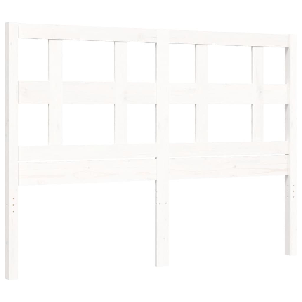 Bed Frame without Mattress White Small Double Solid Wood Pine