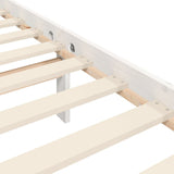 Bed Frame without Mattress White Small Double Solid Wood Pine