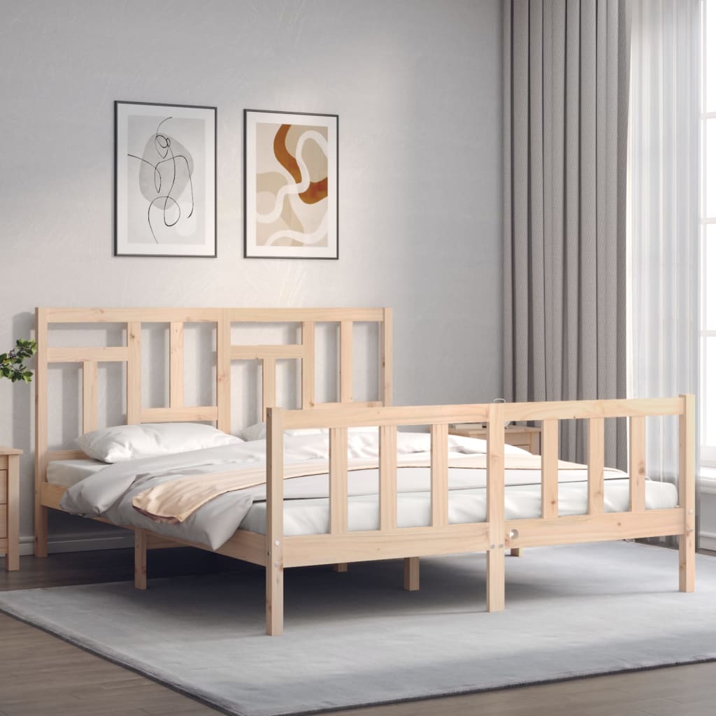 Bed Frame without Mattress 160x200 cm Solid Wood Pine