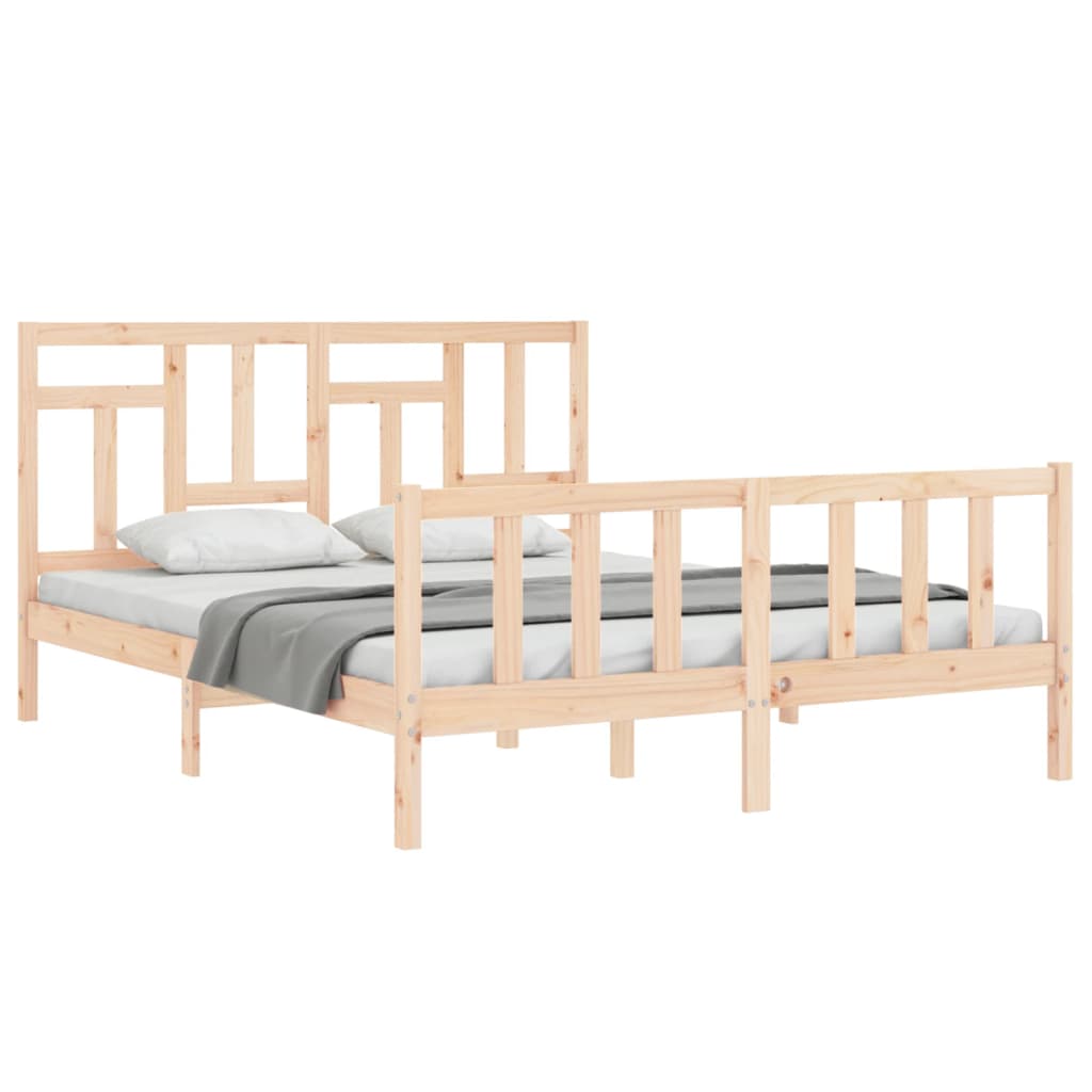 Bed Frame without Mattress 160x200 cm Solid Wood Pine