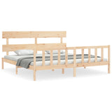 Bed Frame without Mattress Super King Size Solid Wood Pine