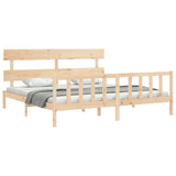 Bed Frame without Mattress Super King Size Solid Wood Pine