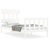 Bed Frame without Mattress White 100x200 cm Solid Wood Pine