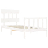 Bed Frame without Mattress White 100x200 cm Solid Wood Pine