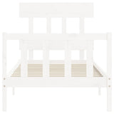 Bed Frame without Mattress White 100x200 cm Solid Wood Pine