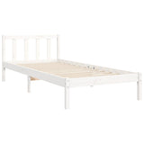 Bed Frame without Mattress White 100x200 cm Solid Wood Pine