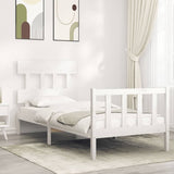 Bed Frame without Mattress White 100x200 cm Solid Wood Pine