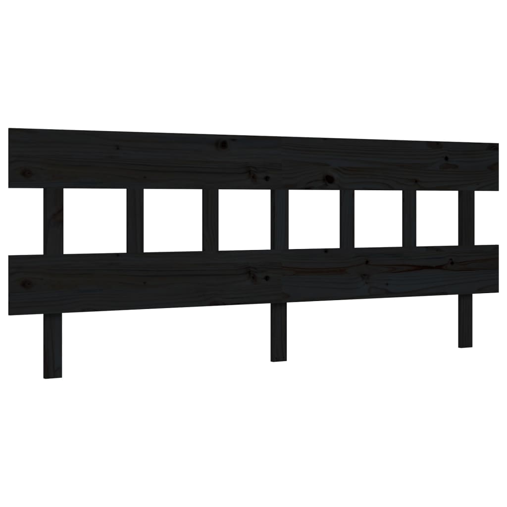 Bed Frame without Mattress Black 200x200 cm Solid Wood Pine