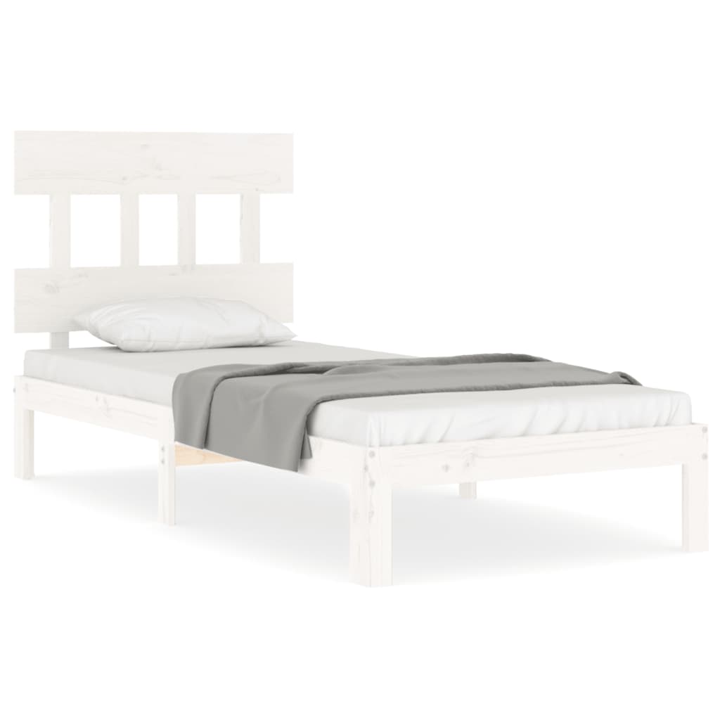 Bed Frame without Mattress White 90x200 cm Solid Wood Pine