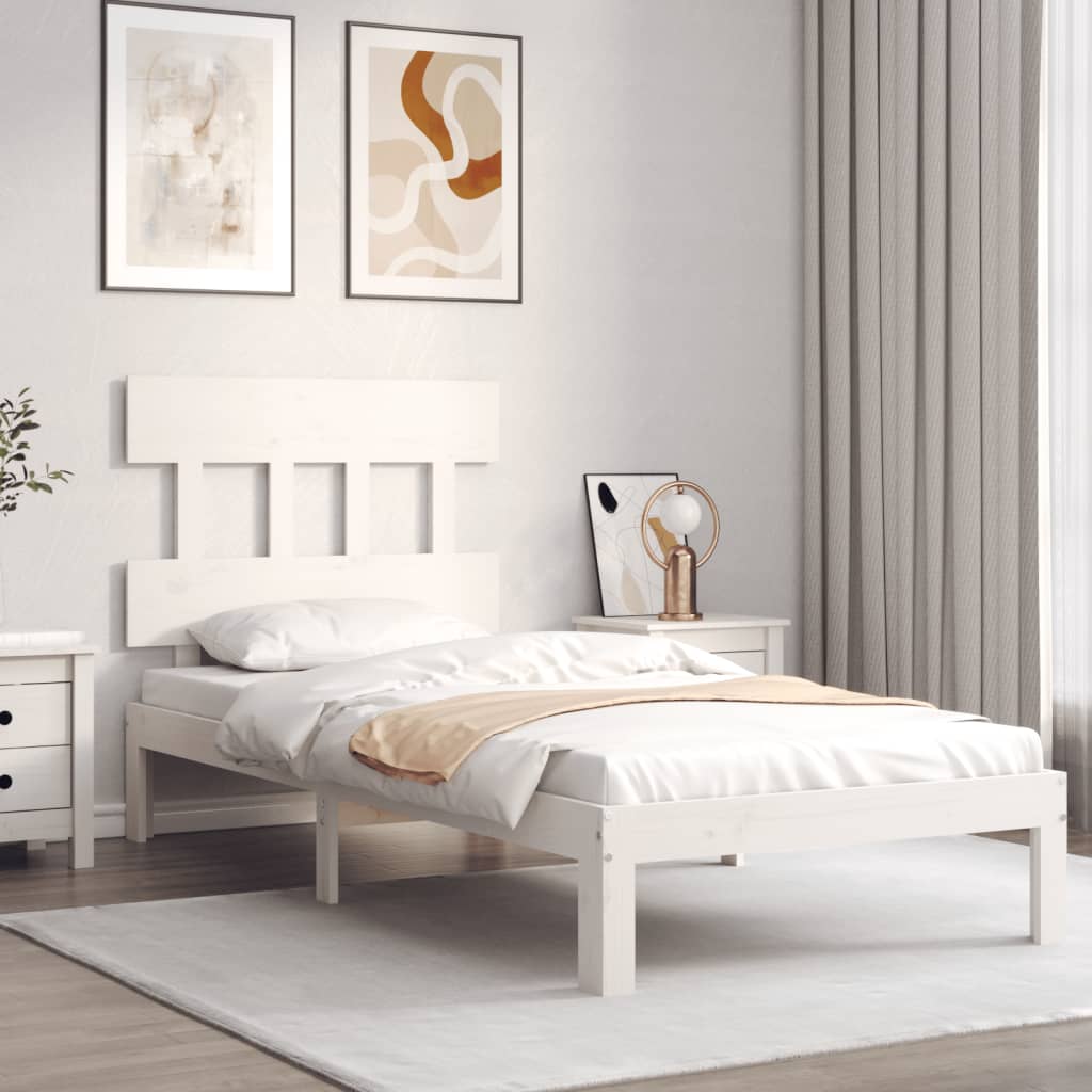 Bed Frame without Mattress White 90x200 cm Solid Wood Pine