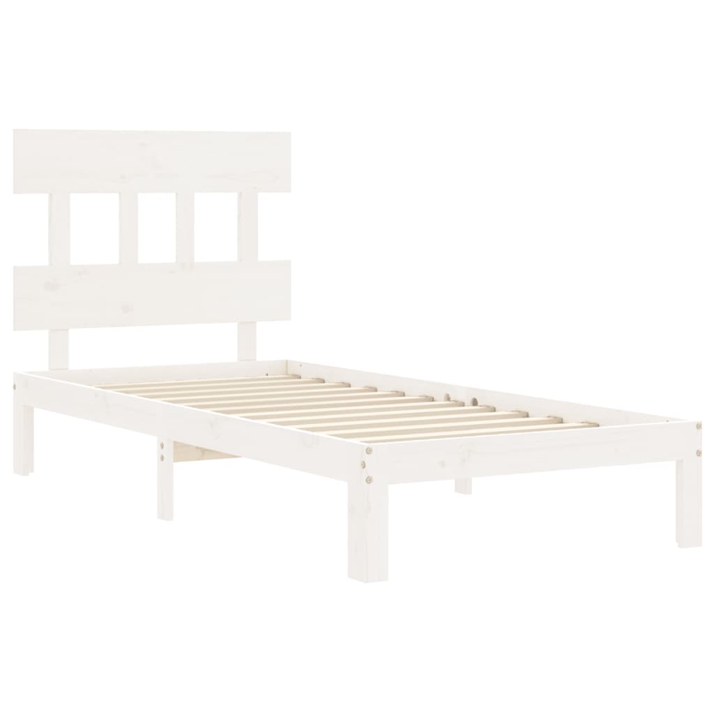 Bed Frame without Mattress White 90x200 cm Solid Wood Pine