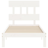 Bed Frame without Mattress White 90x200 cm Solid Wood Pine