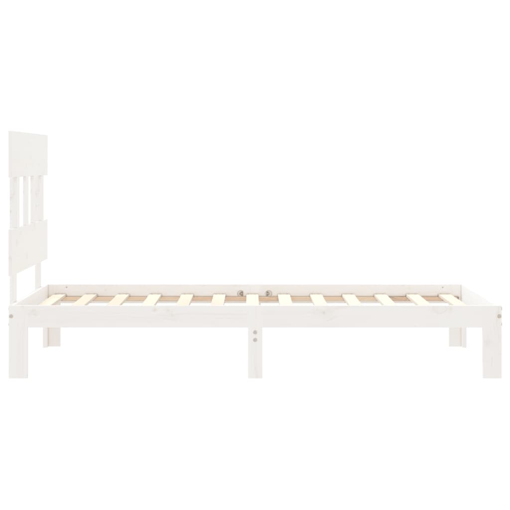 Bed Frame without Mattress White 90x200 cm Solid Wood Pine