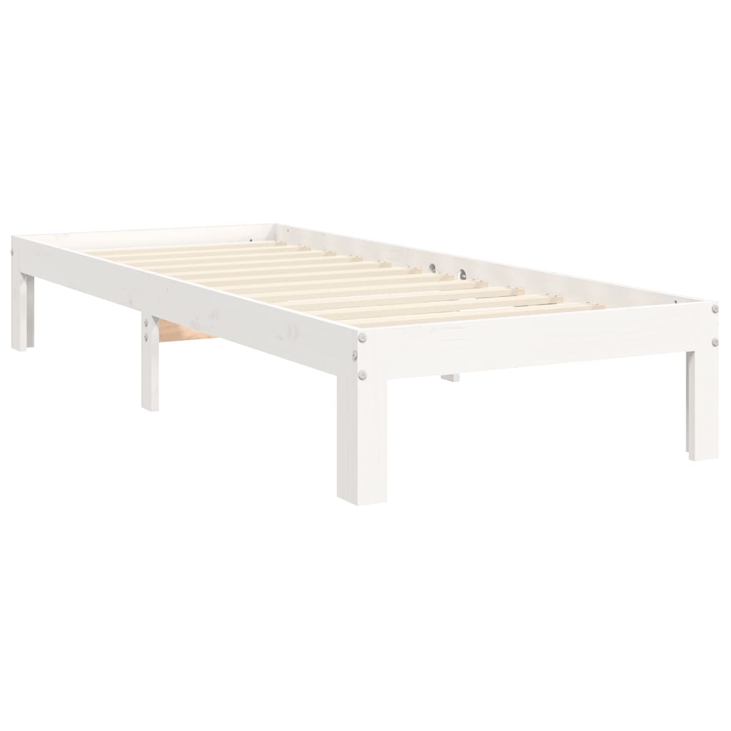 Bed Frame without Mattress White 90x200 cm Solid Wood Pine