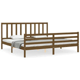 Bed Frame without Mattress Honey Brown 200x200 cm Solid Wood Pine