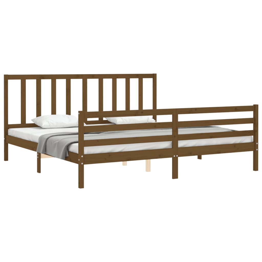 Bed Frame without Mattress Honey Brown 200x200 cm Solid Wood Pine