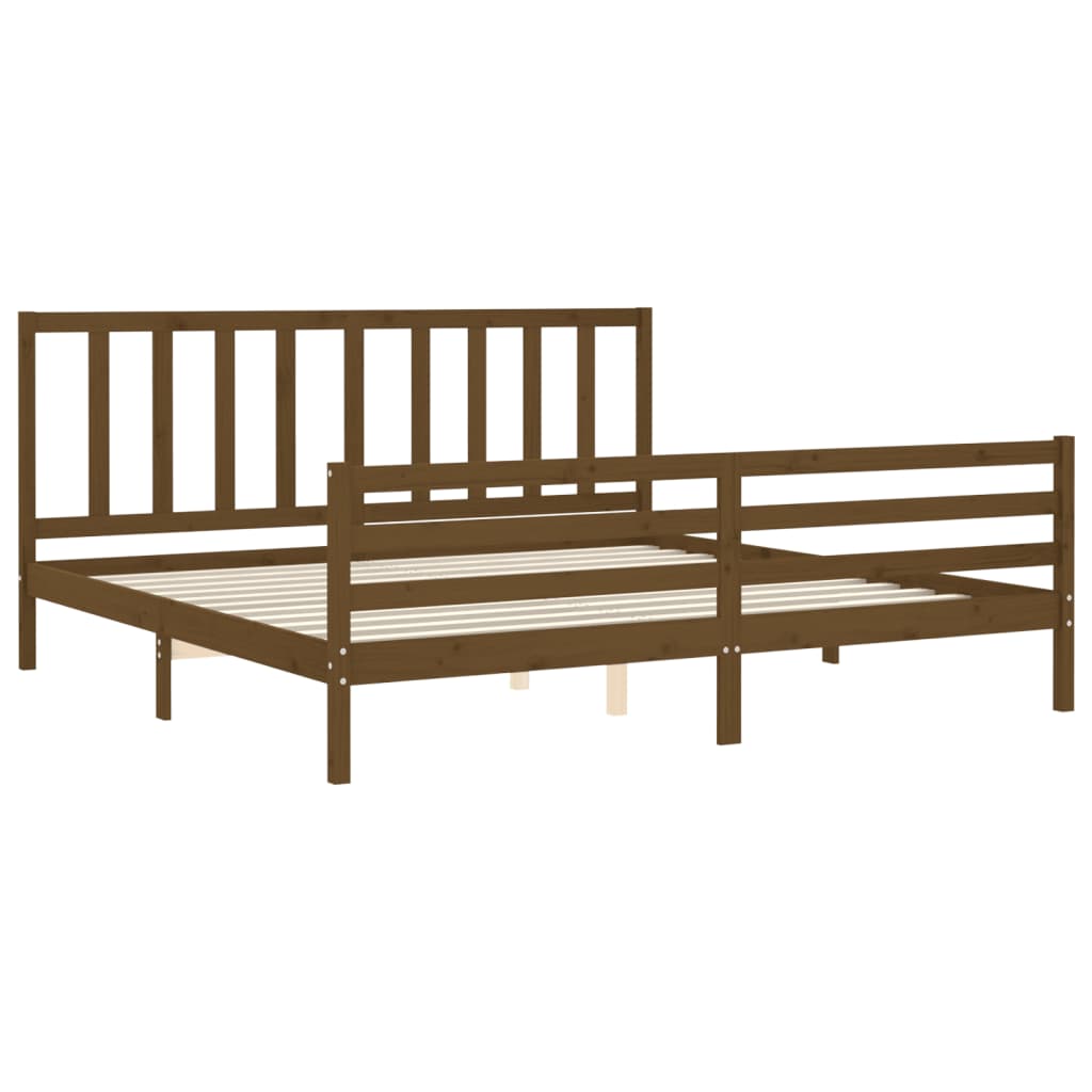 Bed Frame without Mattress Honey Brown 200x200 cm Solid Wood Pine