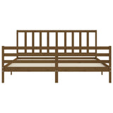 Bed Frame without Mattress Honey Brown 200x200 cm Solid Wood Pine