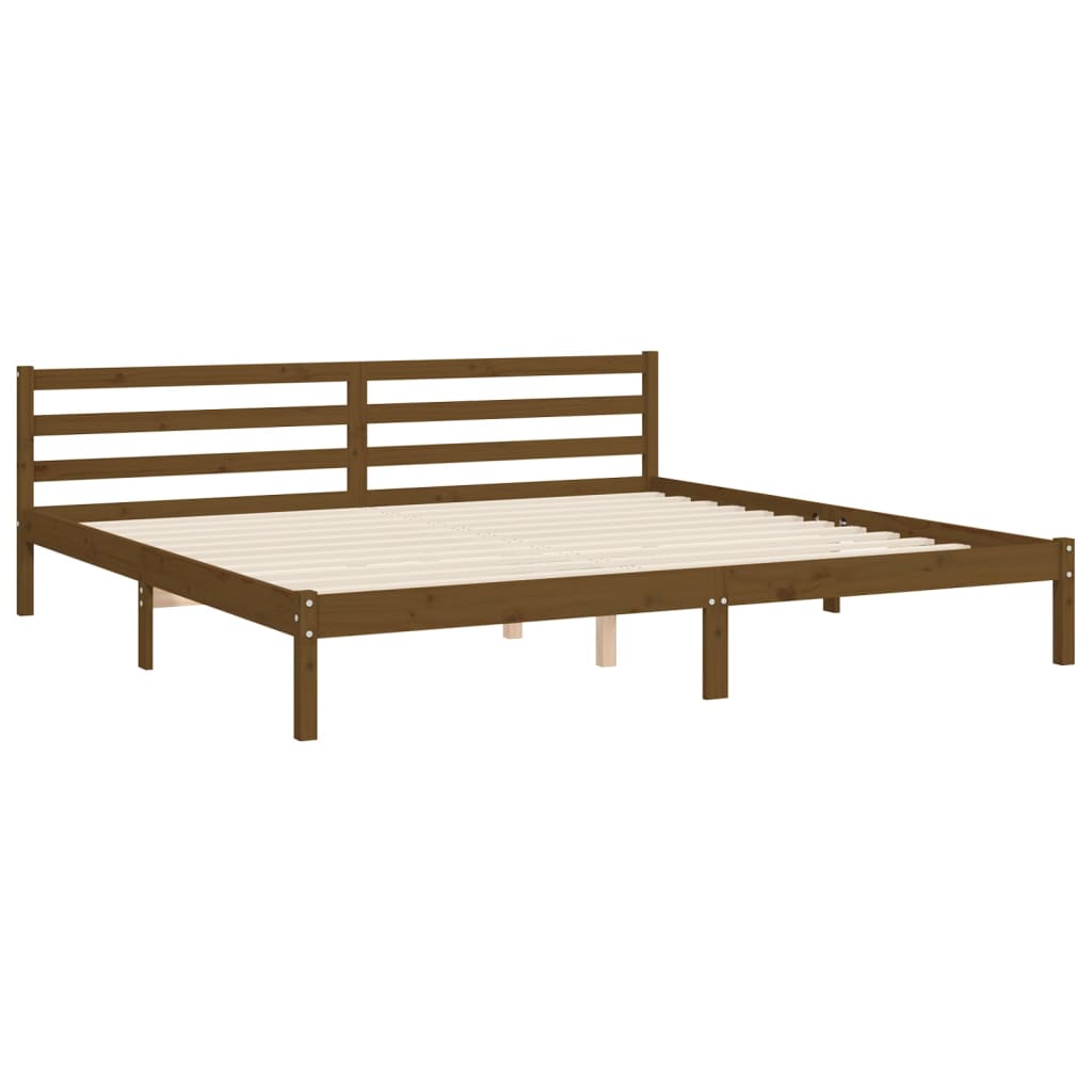 Bed Frame without Mattress Honey Brown 200x200 cm Solid Wood Pine