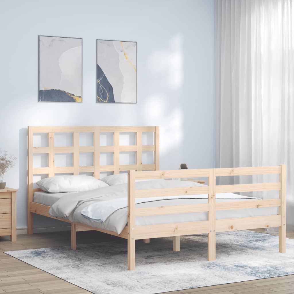 Bed Frame without Mattress Small Double Solid Wood