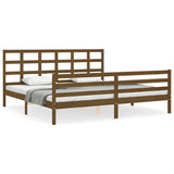 Bed Frame without Mattress Honey Brown 200x200 cm Solid Wood