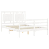 Bed Frame without Mattress White Small Double Solid Wood