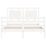 Bed Frame without Mattress White Small Double Solid Wood