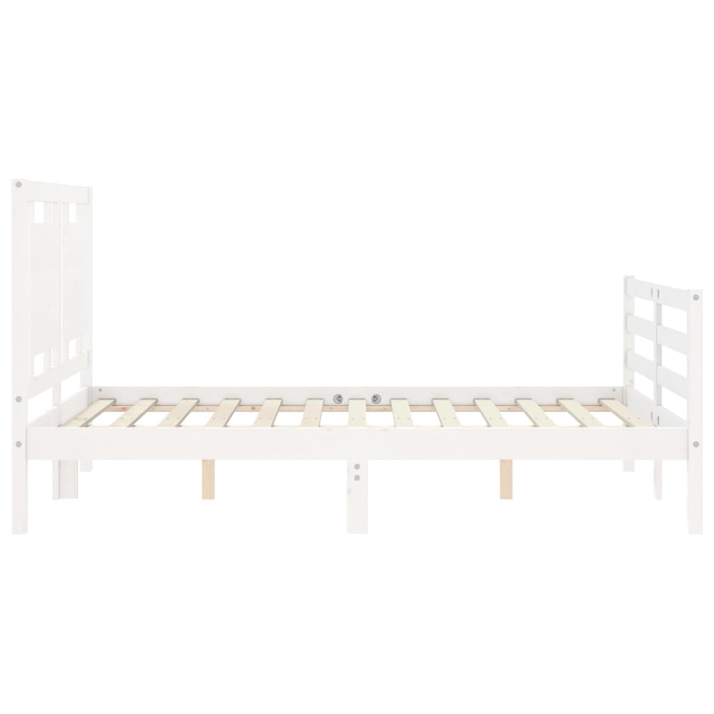 Bed Frame without Mattress White Small Double Solid Wood