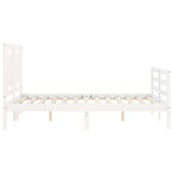 Bed Frame without Mattress White Small Double Solid Wood