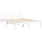 Bed Frame without Mattress White Small Double Solid Wood