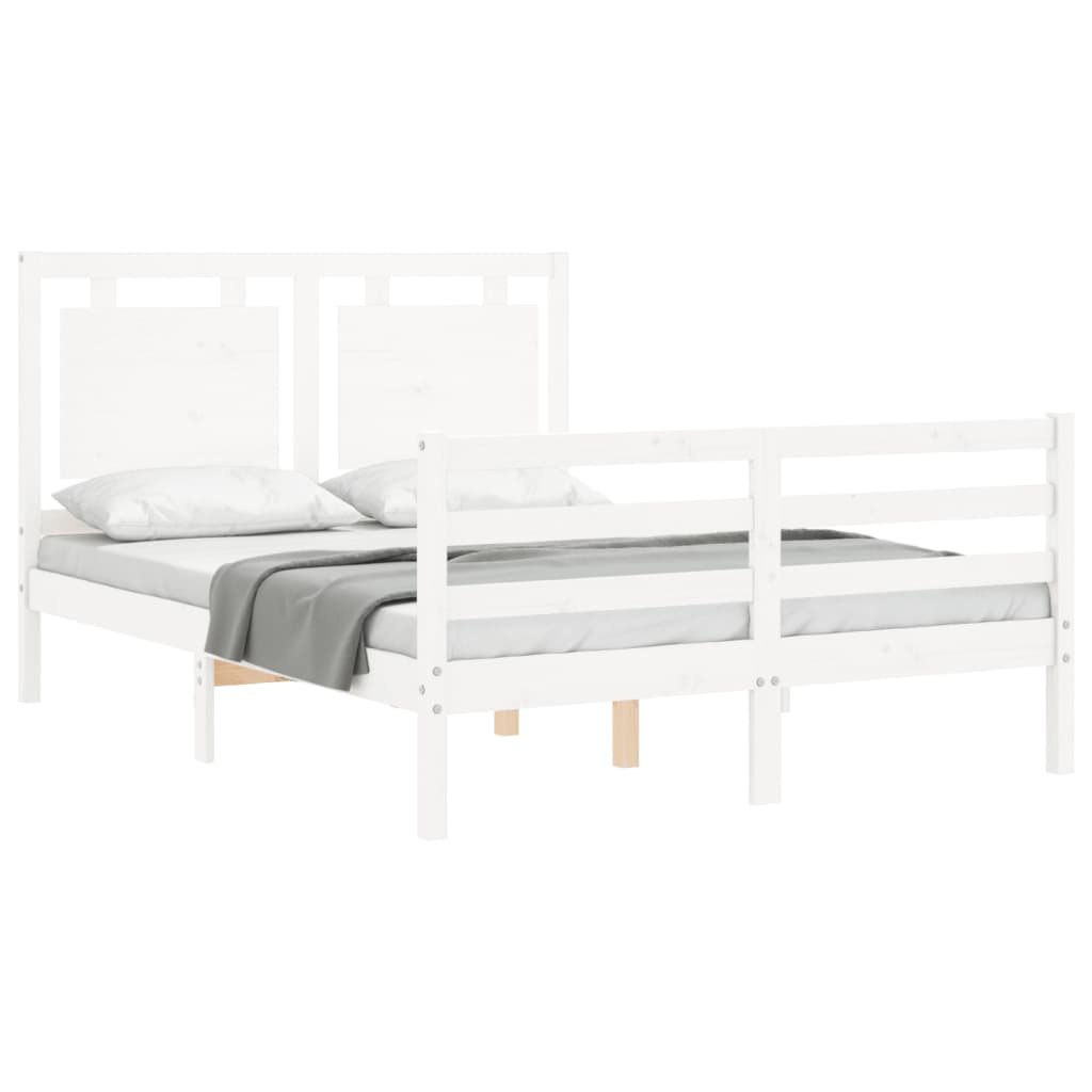 Bed Frame without Mattress White 140x200 cm Solid Wood