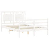 Bed Frame without Mattress White 140x200 cm Solid Wood