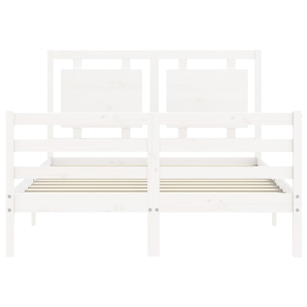 Bed Frame without Mattress White 140x200 cm Solid Wood