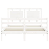 Bed Frame without Mattress White 140x200 cm Solid Wood