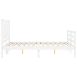 Bed Frame without Mattress White 140x200 cm Solid Wood