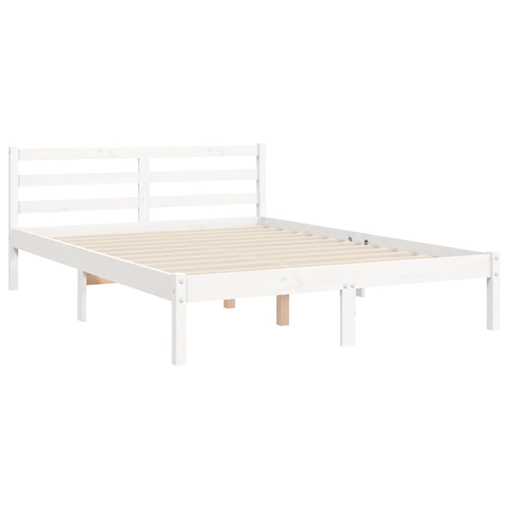 Bed Frame without Mattress White 140x200 cm Solid Wood