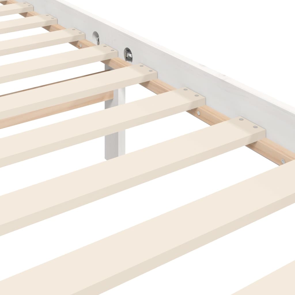 Bed Frame without Mattress White 140x200 cm Solid Wood